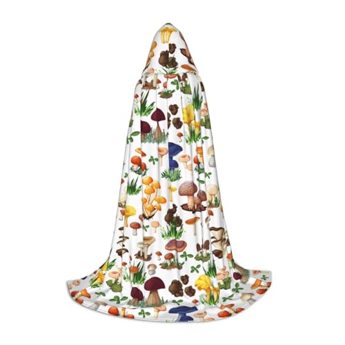 SKKNT Japanischer Gemälde-Pilz-Druck, Halloween-Kapuzenumhang, voller Länge, Umhang mit Kapuze, für Damen und Herren, für Karneval SKKNT Japanischer Gemälde-Pilz-Druck, Halloween-Kapuzenumhang, voller Länge, Umhang mit Kapuze, für Damen und Herren, für Karneval von SKKNT