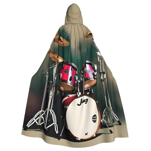 SKKNT Jazz-Trommel-Druck, belüfteter Kapuzenumhang für Damen und Herren, Umhang für Halloween, Karneval und Motto-Partys SKKNT Jazz-Trommel-Druck, belüfteter Kapuzenumhang für Damen und Herren, Umhang für Halloween, Karneval und Motto-Partys von SKKNT
