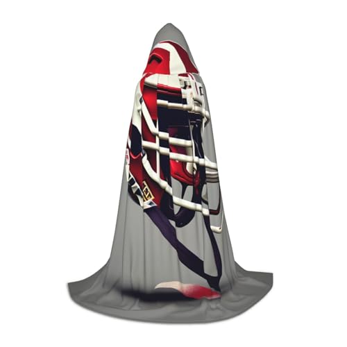 SKKNT Kapuzenumhang mit American Football-Aufdruck, Unisex, verschiedene Zauberer-Robe, Halloween, Cosplay und Karneval, Gothic von SKKNT