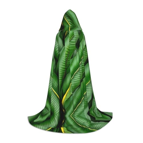 SKKNT Kapuzenumhang mit Bananenblatt-Motiv, Unisex, verschiedene Zauberer-Robe, Halloween, Cosplay und Karneval, Gothic von SKKNT