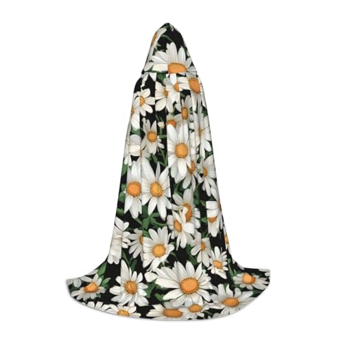 SKKNT Kapuzenumhang mit Gänseblümchen-Motiv, Unisex, verschiedene Zauberer-Robe, Halloween, Cosplay und Karneval, Gothic von SKKNT