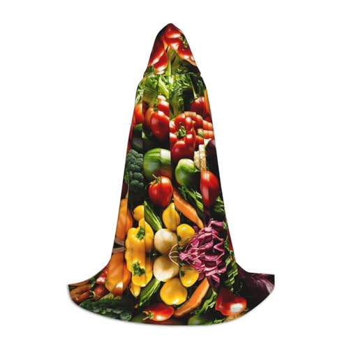 SKKNT Kapuzenumhang mit Gemüse und Früchten, Unisex, verschiedene Zauberer-Robe, Halloween, Cosplay und Karneval, Gothic von SKKNT