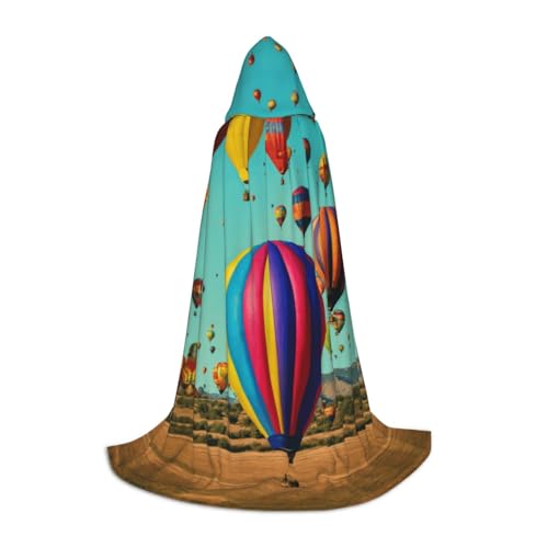 SKKNT Kapuzenumhang mit Lavendel-Heißluftballon-Druck, Unisex, verschiedene Zauberer-Robe, Halloween, Cosplay und Karneval, Gothic von SKKNT