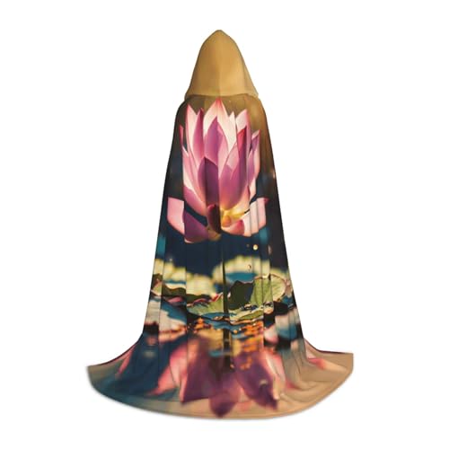 SKKNT Kapuzenumhang mit Lotusblumen, Unisex, verschiedene Zauberer-Robe, Halloween, Cosplay und Karneval, Gothic von SKKNT