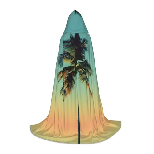 SKKNT Kapuzenumhang mit Palmenaufdruck, Unisex, verschiedene Zauberer-Robe, Halloween, Cosplay und Karneval, Gothic von SKKNT