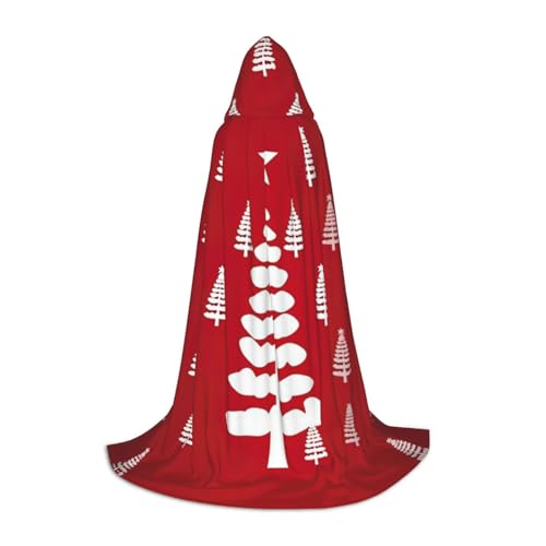 SKKNT Kapuzenumhang mit Weihnachtsbaum-Aufdruck, Unisex, verschiedene Zauberer-Robe, Halloween, Cosplay und Karneval, Gothic von SKKNT