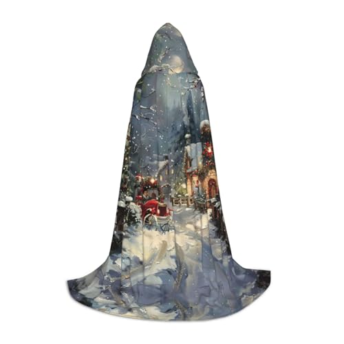 SKKNT Kapuzenumhang mit Weihnachtsmotiv, Unisex, verschiedene Zauberer-Robe, Halloween, Cosplay und Karneval, Gothic von SKKNT