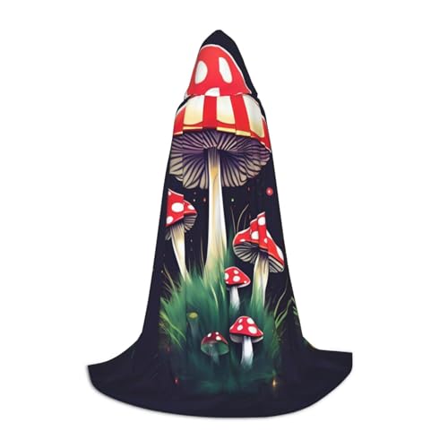 SKKNT Kapuzenumhang mit Zauberpilzen, Unisex, verschiedene Zauberer-Robe, Halloween, Cosplay und Karneval, Gothic von SKKNT