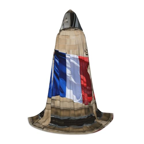 SKKNT Kapuzenumhang mit französischer Flagge, Unisex, verschiedene Zauberer-Robe, Halloween, Cosplay und Karneval, Gothic von SKKNT