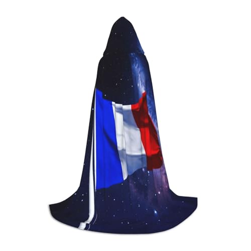SKKNT Kapuzenumhang mit französischer Flagge, Unisex, verschiedene Zauberer-Robe, Halloween, Cosplay und Karneval, Gothic von SKKNT