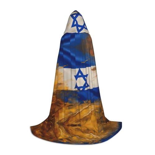 SKKNT Kapuzenumhang mit israelischer Flagge, Unisex, verschiedene Zauberer-Robe, Halloween, Cosplay und Karneval, Gothic von SKKNT