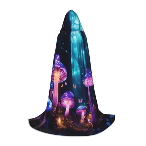 SKKNT Kapuzenumhang mit magischem Pilzdruck, Unisex, verschiedene Zauberer-Robe, Halloween, Cosplay und Karneval, Gothic von SKKNT