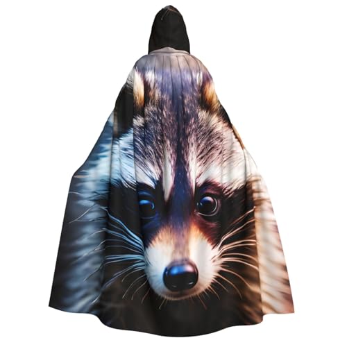 SKKNT Kleiner Waschbär-Gesichtsdruck, Gothic-Umhang, Halloween, Kapuzenumhang, Uni, Umhang für Karneval, Dekoration, Themenpartys SKKNT Kleiner Waschbär-Gesichtsdruck, Gothic-Umhang, Halloween, Kapuzenumhang, Uni, Umhang für Karneval, Dekoration, Themenpartys von SKKNT