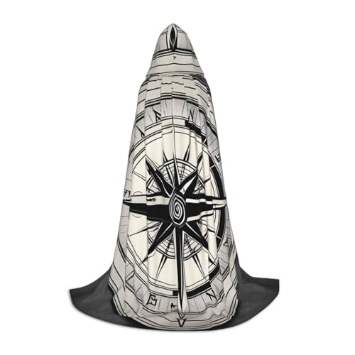 SKKNT Law Of The Compass Navigation 1 Print Halloween Hooded Cloak Full Length Cape With Hood For Men And Women For Carnival SKKNT Law Of The Compass Navigation 1 Print Halloween Hooded Cloak Full Length Cape With Hood For Men And Women For Carnival von SKKNT