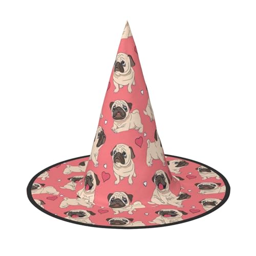 SKKNT Lustiges Cartoon-Mops-Welpen-Hunde-Kostüm, Partyhut, Karneval, Halloween, Hexenhut, faltbarer Hut für Themenveranstaltungen SKKNT Lustiges Cartoon-Mops-Welpen-Hunde-Kostüm, Partyhut, Karneval, Halloween, Hexenhut, faltbarer Hut für Themenveranstaltungen von SKKNT
