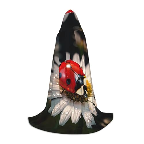 SKKNT Marienkäfer Blumendruck Halloween Kapuzenumhang voller Länge Umhang mit Kapuze für Damen und Herren für Karneval SKKNT Marienkäfer Blumendruck Halloween Kapuzenumhang voller Länge Umhang mit Kapuze für Damen und Herren für Karneval von SKKNT