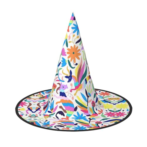 SKKNT Mexikanischer Otomi-Tier-Druck, Kostüm, Partyhut, Karneval, Halloween, Hexenhut, faltbarer Hut für Themenveranstaltungen SKKNT Mexikanischer Otomi-Tier-Druck, Kostüm, Partyhut, Karneval, Halloween, Hexenhut, faltbarer Hut für Themenveranstaltungen von SKKNT