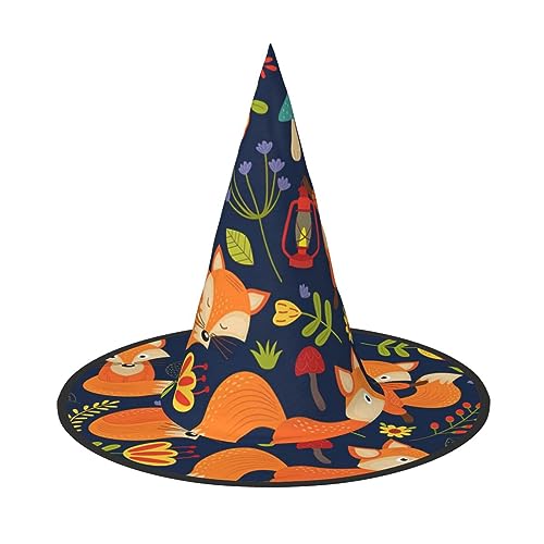 SKKNT Niedlicher Fuchs-Blumendruck-Kostüm, Partyhut, Karneval, Halloween, Hexenhut, faltbarer Hut für Themenveranstaltungen SKKNT Niedlicher Fuchs-Blumendruck-Kostüm, Partyhut, Karneval, Halloween, Hexenhut, faltbarer Hut für Themenveranstaltungen von SKKNT