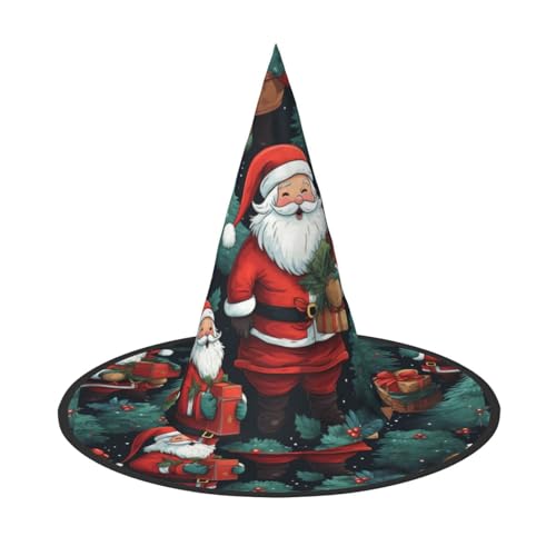 SKKNT Niedlicher Weihnachtsmann-Druck, Kostüm, Partyhut, Karneval, Halloween, Hexenhut, faltbarer Hut für Themen-Event SKKNT Niedlicher Weihnachtsmann-Druck, Kostüm, Partyhut, Karneval, Halloween, Hexenhut, faltbarer Hut für Themen-Event von SKKNT