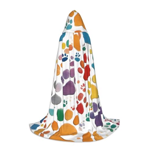 SKKNT Paw Prints Art 1 Druck Halloween Kapuzenumhang voller Länge Umhang mit Kapuze für Damen und Herren für Karneval SKKNT Paw Prints Art 1 Druck Halloween Kapuzenumhang voller Länge Umhang mit Kapuze für Damen und Herren für Karneval von SKKNT
