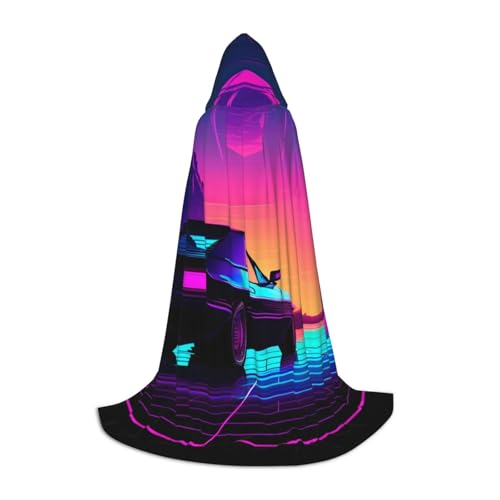 SKKNT Retrowave Bilderdruck Halloween Kapuzenumhang voller Länge Umhang mit Kapuze für Damen und Herren für Karneval SKKNT Retrowave Bilderdruck Halloween Kapuzenumhang voller Länge Umhang mit Kapuze für Damen und Herren für Karneval von SKKNT