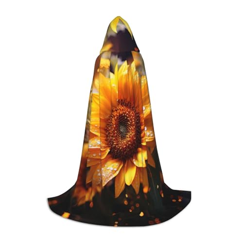 SKKNT Sonnenblumen-Umhang mit Kapuze, Halloween-Umhang mit Kapuze, für Damen und Herren, für Karneval SKKNT Sonnenblumen-Umhang mit Kapuze, Halloween-Umhang mit Kapuze, für Damen und Herren, für Karneval von SKKNT