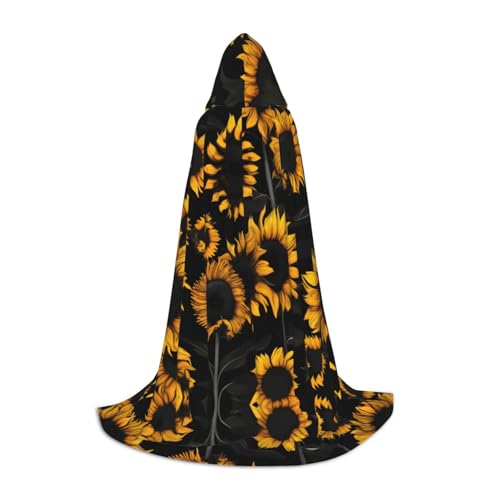 SKKNT Sonnenblumen-Umhang mit blühenden Blumen, Pflanzen, Druck, Halloween, Kapuzenumhang, volle Länge, Umhang mit Kapuze, für Damen und Herren für Karneval SKKNT Sonnenblumen-Umhang mit blühenden Blumen, Pflanzen, Druck, Halloween, Kapuzenumhang, volle Länge, Umhang mit Kapuze, für Damen und Herren für Karneval von SKKNT