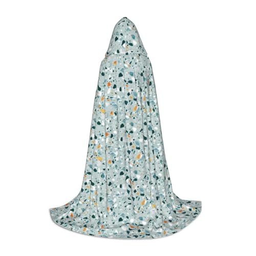 SKKNT Terrazzo Kapuzenumhang mit Kapuze, Marmor, Pastelldruck, Halloween, Umhang mit Kapuze, für Damen und Herren, für Karneval von SKKNT
