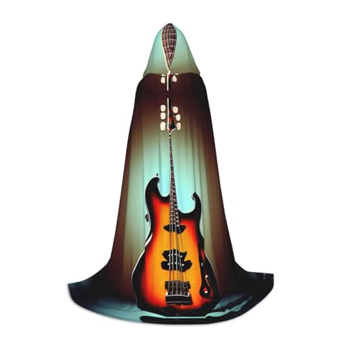 SKKNT Umhang mit Kapuze, Motiv: Gitarre, Bass, Musik, Musikinstrument, Halloween, Umhang mit Kapuze, für Damen und Herren, für Karneval SKKNT Umhang mit Kapuze, Motiv: Gitarre, Bass, Musik, Musikinstrument, Halloween, Umhang mit Kapuze, für Damen und Herren, für Karneval von SKKNT