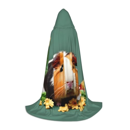 SKKNT Umhang mit Kapuze, Motiv: Meerschweinchen, Halloween, voller Länge, Umhang mit Kapuze, für Damen und Herren, für Karneval von SKKNT