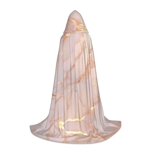 SKKNT Umhang mit Kapuze in Roségold, Marmor-Druck, Unisex, verschiedene Zauberer-Robe, Halloween, Cosplay und Karneval, Gothic von SKKNT