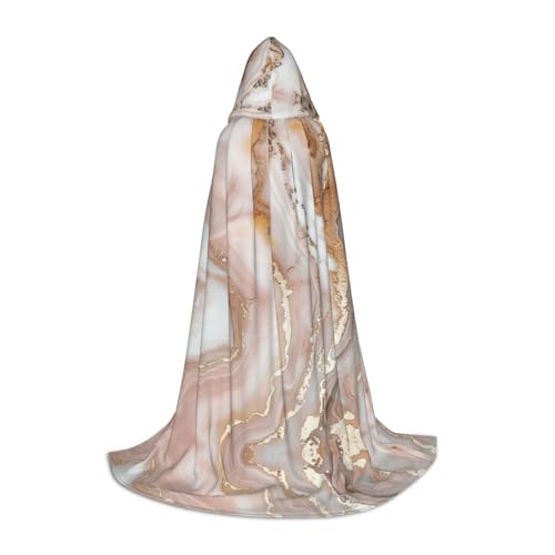 SKKNT Umhang mit Kapuze in Roségold, Marmor-Druck, Unisex, verschiedene Zauberer-Robe, Halloween, Cosplay und Karneval, Gothic von SKKNT