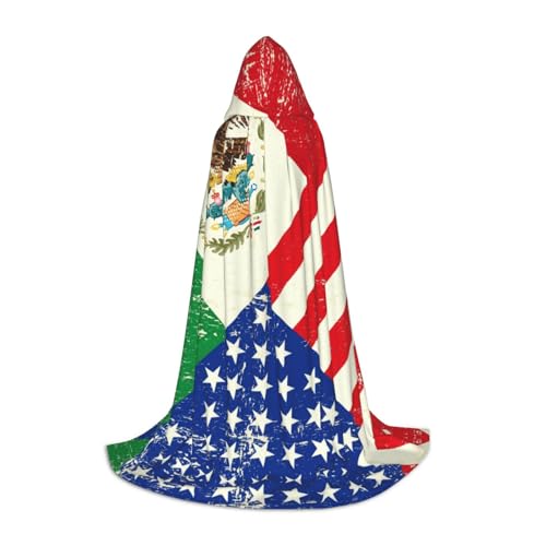 SKKNT Umhang mit Kapuze in voller Länge, Motiv: mexikanische Flagge mit Kapuze, für Damen und Herren, für Karneval SKKNT Umhang mit Kapuze in voller Länge, Motiv: mexikanische Flagge mit Kapuze, für Damen und Herren, für Karneval von SKKNT
