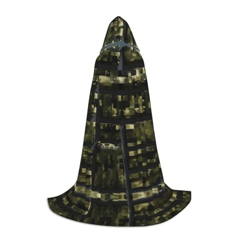 SKKNT Umhang mit Kapuze und Digital-Tarnmuster, Unisex, verschiedene Zauberer-Robe, Halloween, Cosplay und Karneval, Gothic von SKKNT