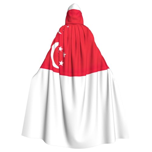 SKKNT Umhang mit Singapur-Flagge, belüfteter Kapuzenumhang für Damen und Herren, Umhang für Halloween, Karneval und Motto-Partys von SKKNT