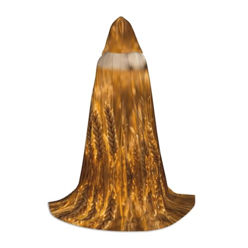 SKKNT Weizenfelddruck Kapuzenumhang Unisex Variety Wizard Robe Halloween Cosplay und Karneval Gothic von SKKNT