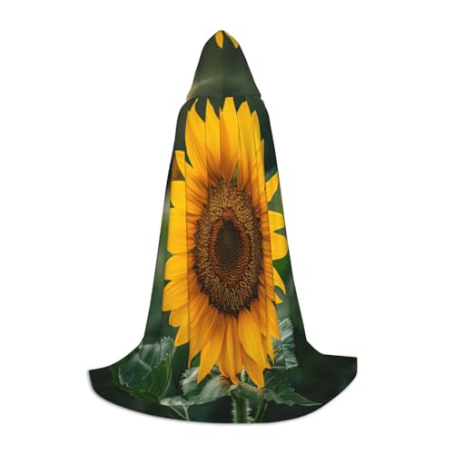 SKKNT Wunderschöner Sonnenblumen-Umhang mit Kapuze, Unisex, verschiedene Zauberer-Robe, Halloween, Cosplay und Karneval, Gothic von SKKNT
