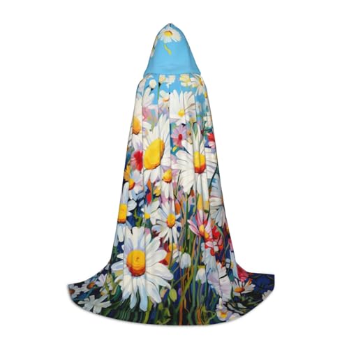 Sommer-Umhang mit Kapuze, Gänseblümchen, Blumendruck, Halloween, Umhang mit Kapuze, für Damen und Herren, für Karneval Sommer-Umhang mit Kapuze, Gänseblümchen, Blumendruck, Halloween, Umhang mit Kapuze, für Damen und Herren, für Karneval von SKKNT