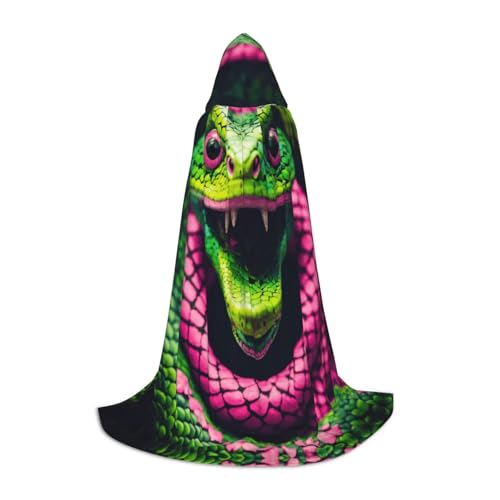 Umhang mit Kapuze und Schlangenmuster, Unisex, verschiedene Zauberer-Robe, Halloween, Cosplay und Karneval, Gothic von SKKNT