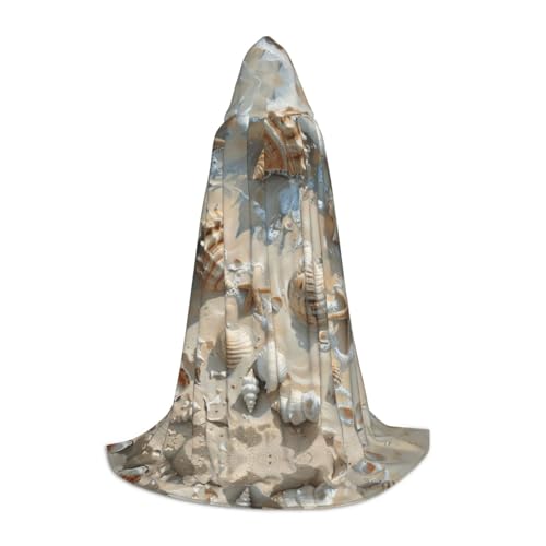 Umhang mit Muscheln und Sanddruck, Unisex, verschiedene Zauberer-Robe, Halloween, Cosplay und Karneval, Gothic von SKKNT