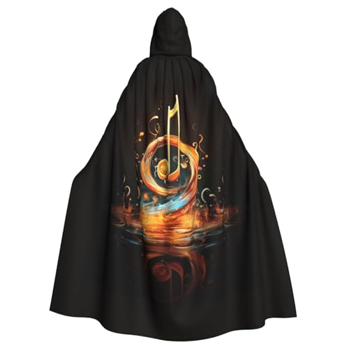 Umhang mit Musik-Symbol-Druck, belüfteter Kapuzenumhang für Damen und Herren, Umhang für Halloween, Karneval und Motto-Partys Umhang mit Musik-Symbol-Druck, belüfteter Kapuzenumhang für Damen und Herren, Umhang für Halloween, Karneval und Motto-Partys von SKKNT
