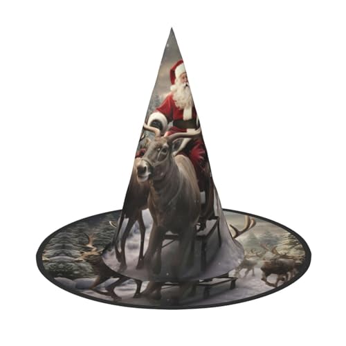 Weihnachtsmann-Druck, Kostüm, Partyhut, Karneval, Halloween, Hexenhut, faltbarer Hut für Themenveranstaltungen Weihnachtsmann-Druck, Kostüm, Partyhut, Karneval, Halloween, Hexenhut, faltbarer Hut für Themenveranstaltungen von SKKNT