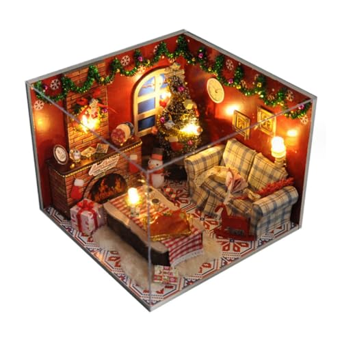 3D Holz Montage Modell, Nordische Zeit Modell mit LED Licht, 3D DIY Handgemachte Miniatur, Kunst Hütte Modell Kit, Weihnachts Geschenk für Kinder Und Erwachsene von SKLL