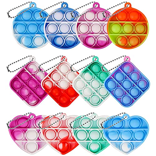 12 Stück Mini Pop Bubble, Popit Keychain, Mini Pop Spielzeug, Mini Bubble Silicone Toy, Mini Fidget Toy, Mini Fidget Schlsselanhnger, für Stressabbau, Gadgets für Kindergeburtstage (Zufällige Farbe) 12 Stück Mini Pop Bubble, Popit Keychain, Mini Pop Spielzeug, Mini Bubble Silicone Toy, Mini Fidget Toy, Mini Fidget Schlsselanhnger, für Stressabbau, Gadgets für Kindergeburtstage (Zufällige Farbe) von Peuirre