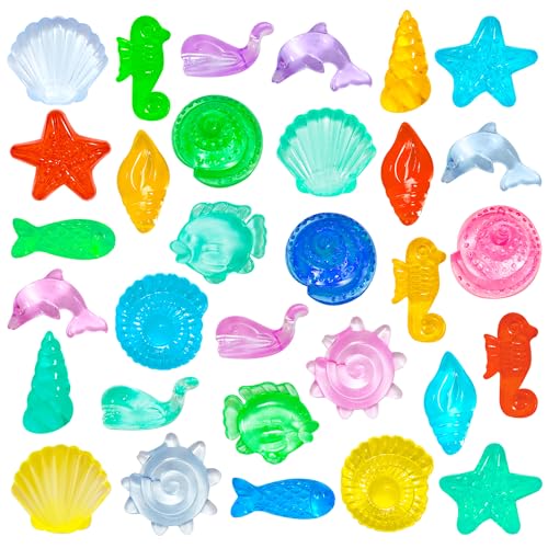 SKOOLOVE 100 Stück Mini Meerestiere Figuren, Mini Harz Tiere zum Verstecken, Schatzkiste Spielzeug, Bulk Plastik Dinosaurier Party Gastgeschenke, kleine Klassenzimmer Preise, für Kinder, Vase Füller von SKOOLOVE