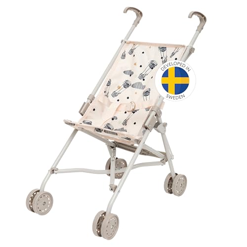 Skrållan Sulky Puppenbuggy ab 3 Jahre - 53cm großer Klappbuggy mit Sicherheitsgurt und waschbarem Bezug - Spielzeug Kinderwagen Puppenwagen Buggy - Buggy Puppe bis zu 45cm - Puppen Buggy Spielzeug von SKRÅLLAN
