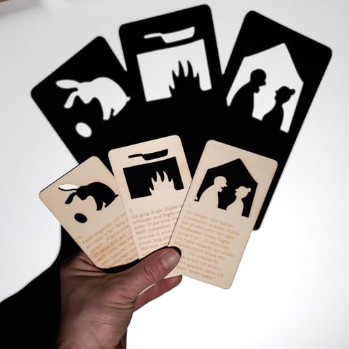 SKUGGIBROS Holz-Märchenkarten für kreatives Erzählen, Erzählkartenset, Deutsche Sprache, Holzspielzeug, Kinder Cards, Dicken Fetten Pfannekuchen SKUGGIBROS Holz-Märchenkarten für kreatives Erzählen, Erzählkartenset, Deutsche Sprache, Holzspielzeug, Kinder Cards, Dicken Fetten Pfannekuchen von SKUGGIBROS