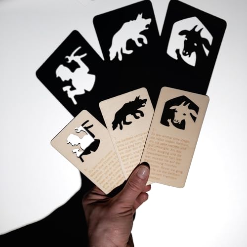 SKUGGIBROS Holz-Märchenkarten für kreatives Erzählen, Erzählkartenset, Deutsche Sprache, Holzspielzeug, Kinder Cards, Märchen Von Den Sieben Geißlein SKUGGIBROS Holz-Märchenkarten für kreatives Erzählen, Erzählkartenset, Deutsche Sprache, Holzspielzeug, Kinder Cards, Märchen Von Den Sieben Geißlein von SKUGGIBROS