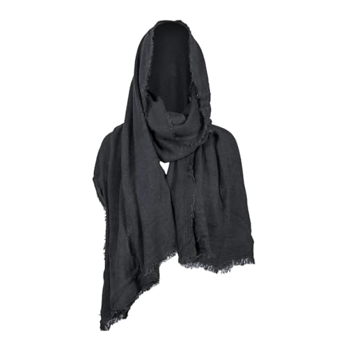 Halloween Kapuzenmantel Cape Männer Frauen Vintage Renaissance Mittelalterliche Ritter Cape Rave Party Kostüm Cape für Erwachsene (Black, One Size) von SKZZVI