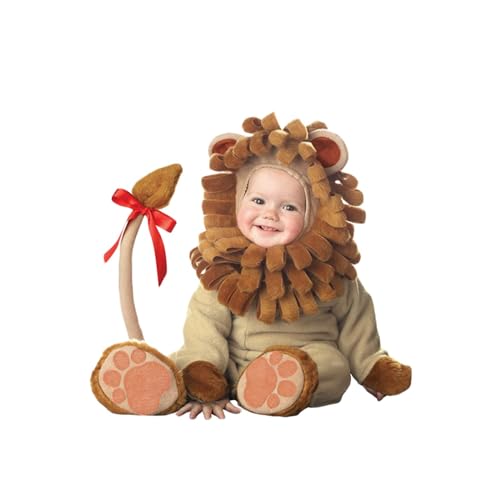 SKZZVI Lustige Baby Hummer Jumpsuit Baby Jungen Mädchen Halloween Tier Kostüm Herbst Winter Warm Ein Stück Outfit (A2 Lion, 6-12 Months) von SKZZVI